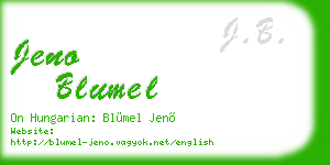 jeno blumel business card