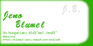 jeno blumel business card